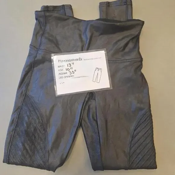 Spanx faux leather moto legging Women's size M - Picture 7 of 7